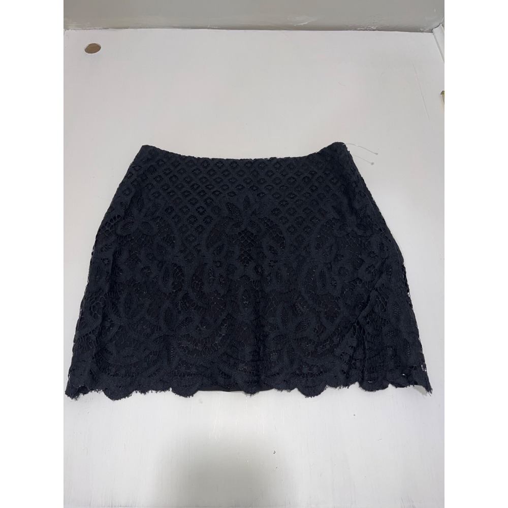 Free People Women's Lace A-Line Skirt Black Size 10 Lined NWT